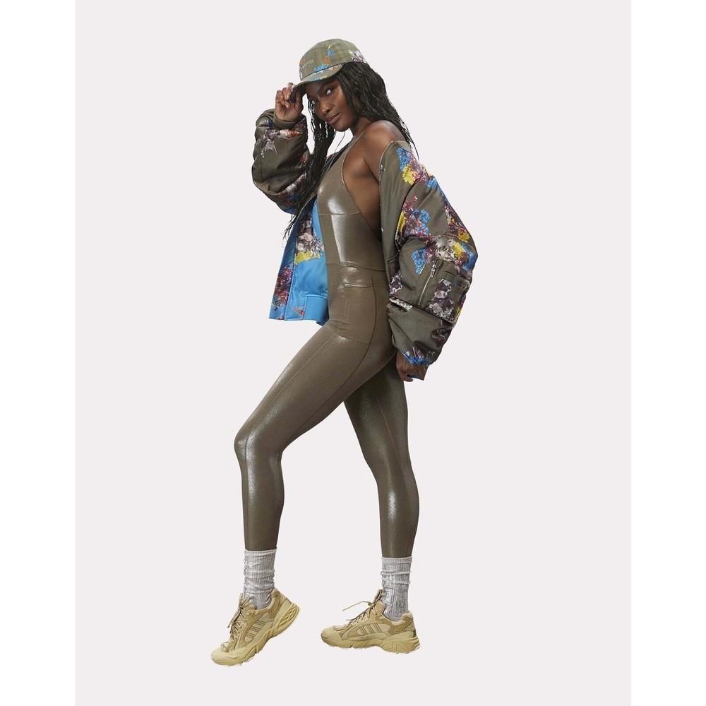 NWT Adidas x Ivy Park V-Neck Catsuit Khaki Beyonce HR6882 - Picture 6 of 12